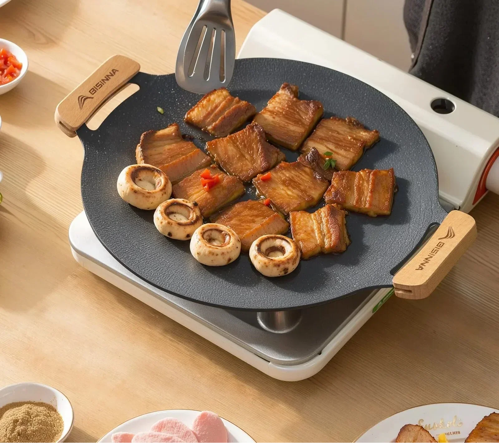 Outdoor BBQ Grill Pan Non-Stick Black