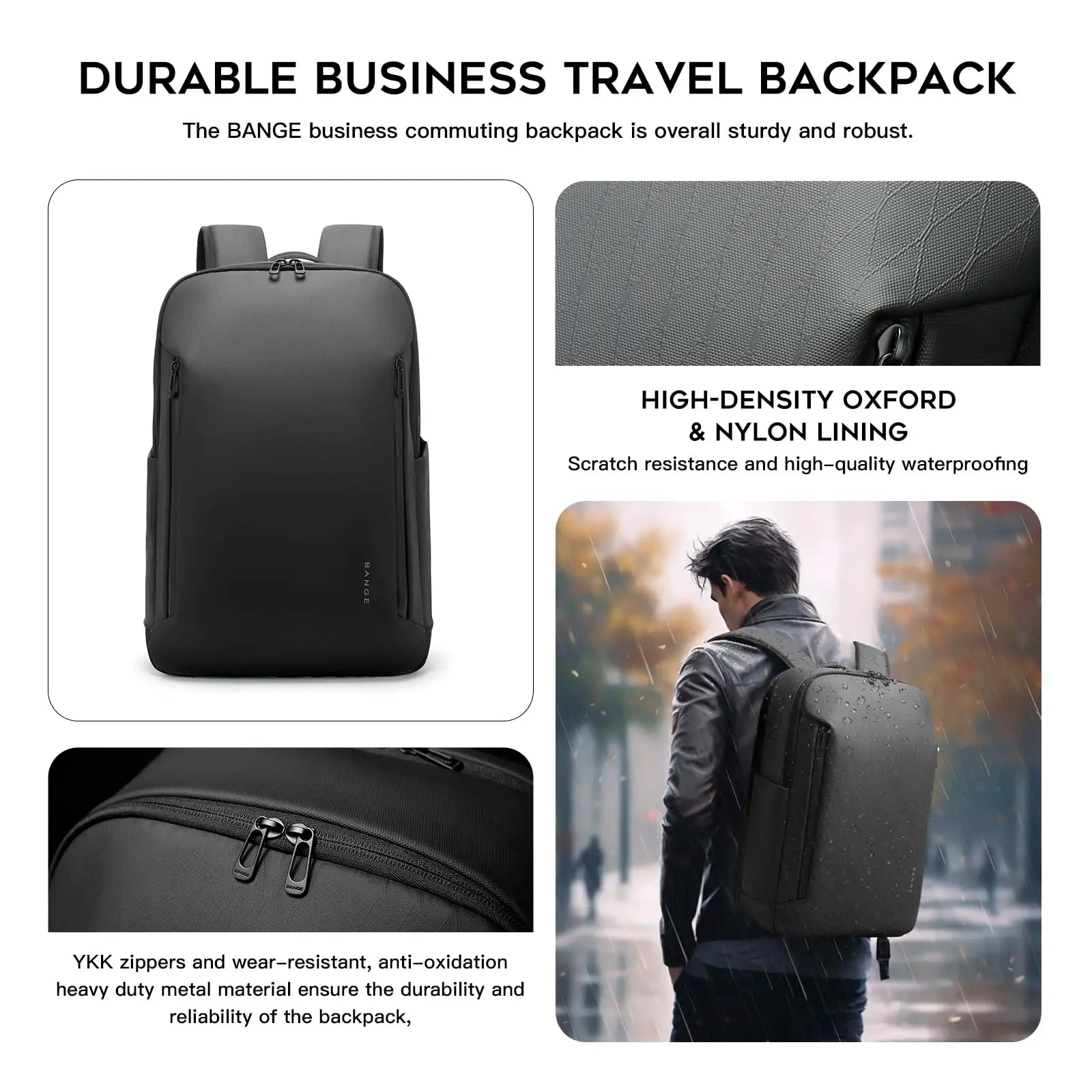15.6-Inch Casual Laptop Backpack Black