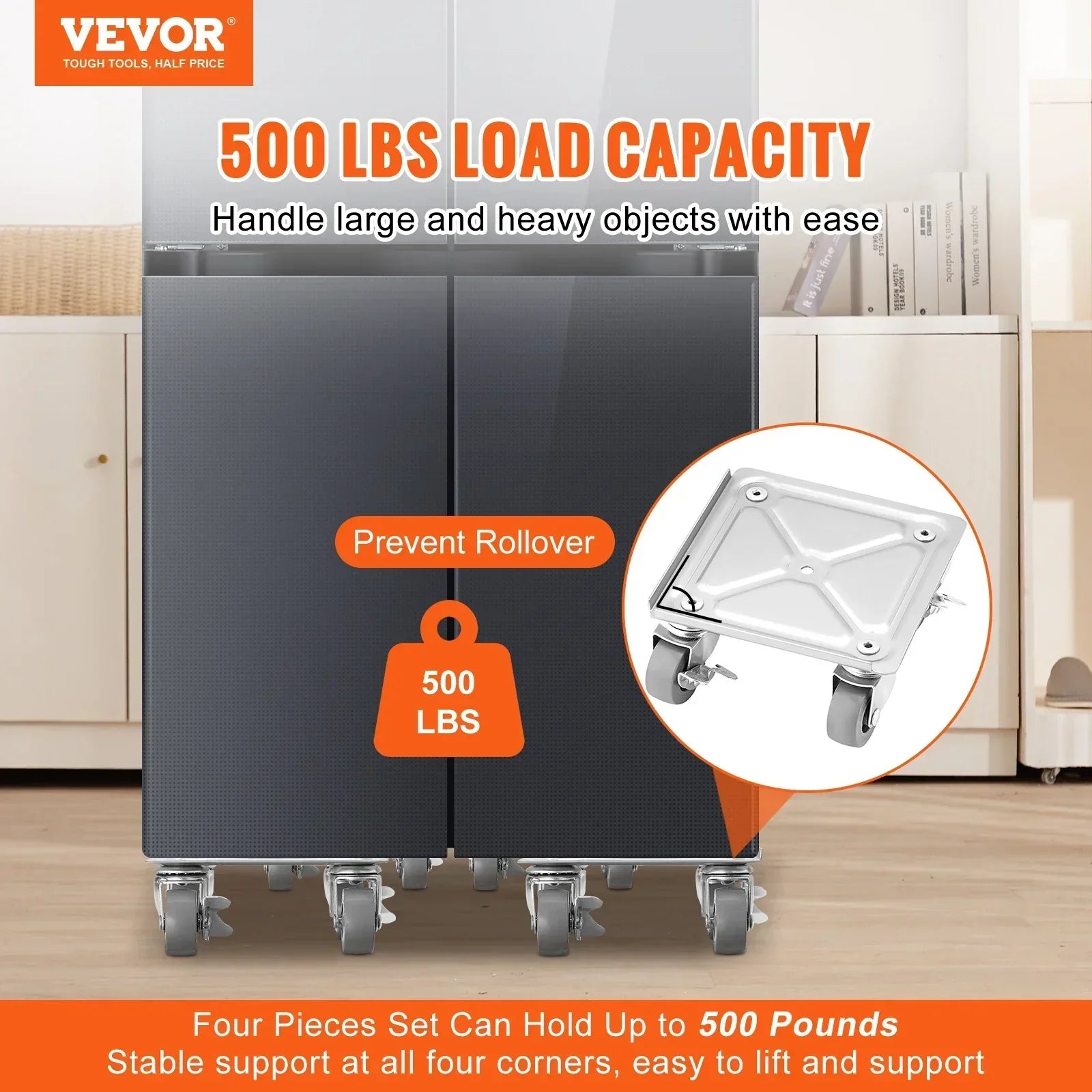 4pcs Industrial Machinery Mover - 360° Rotation, Heavy Furniture Transport