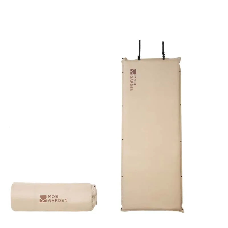 Inflatable Camping Air Mattress Single Sleeping Pad Brown