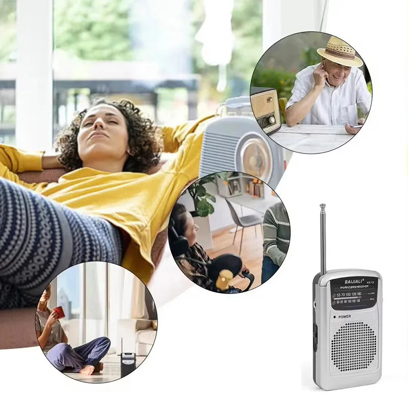Full Band Portable Mini Pocket Radio Silver