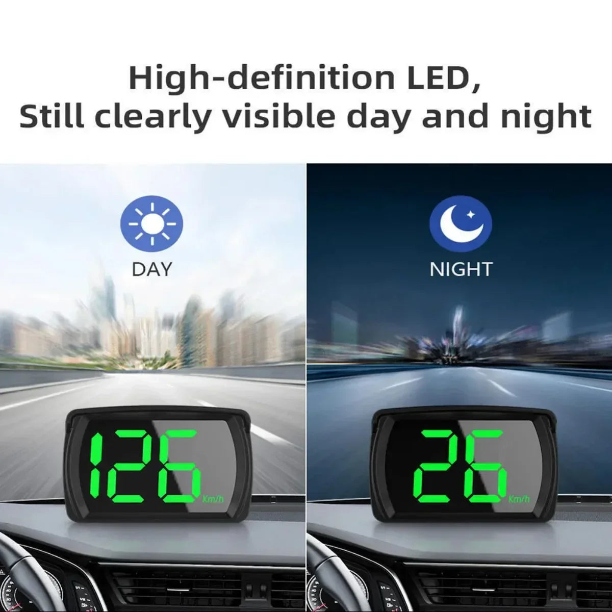 Universal Digital GPS Speedometer Dual Chip KMH/MPH Display Black