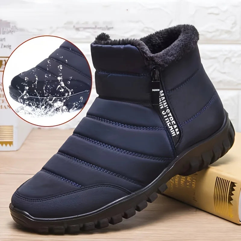 Men's Waterproof Fleece-Lined Snow Ankle Boots
