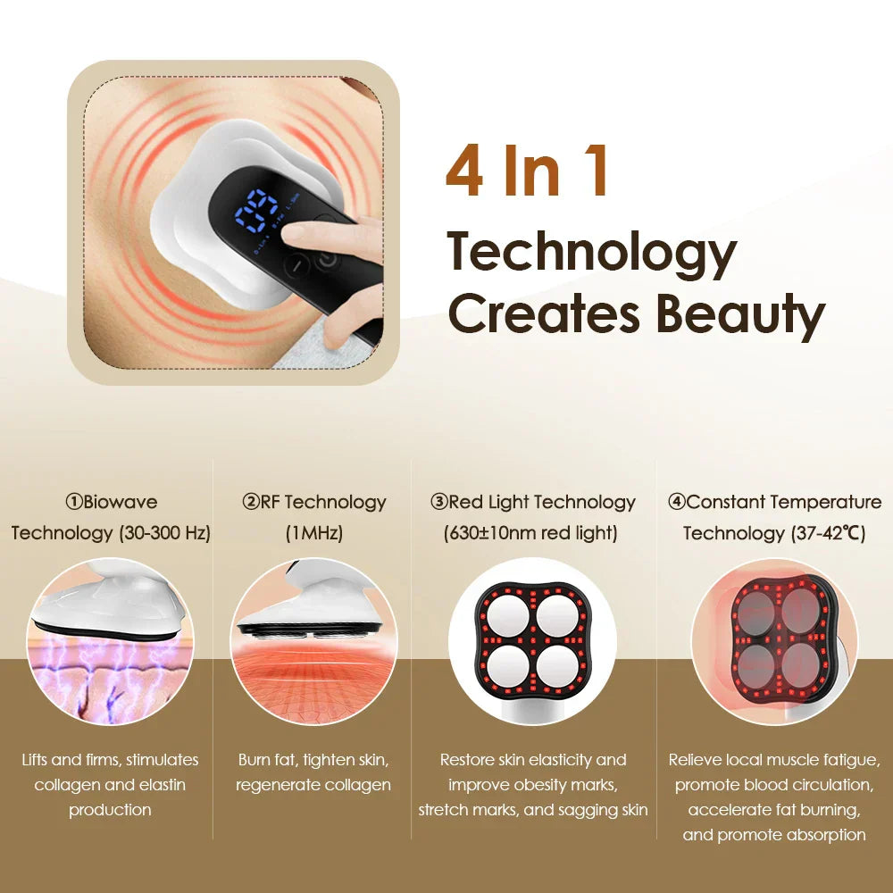 Cordless Electric Body Sculpting Massager Fat Burning Black