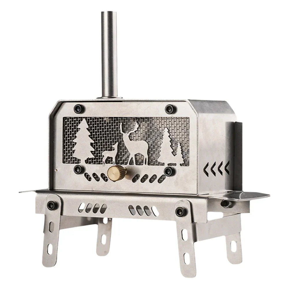 Mini Folding Charcoal Stove Fire Heater And Incense Burner Silver