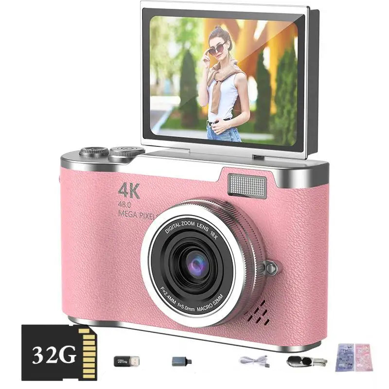 Digital Camera with Flip Screen Pink