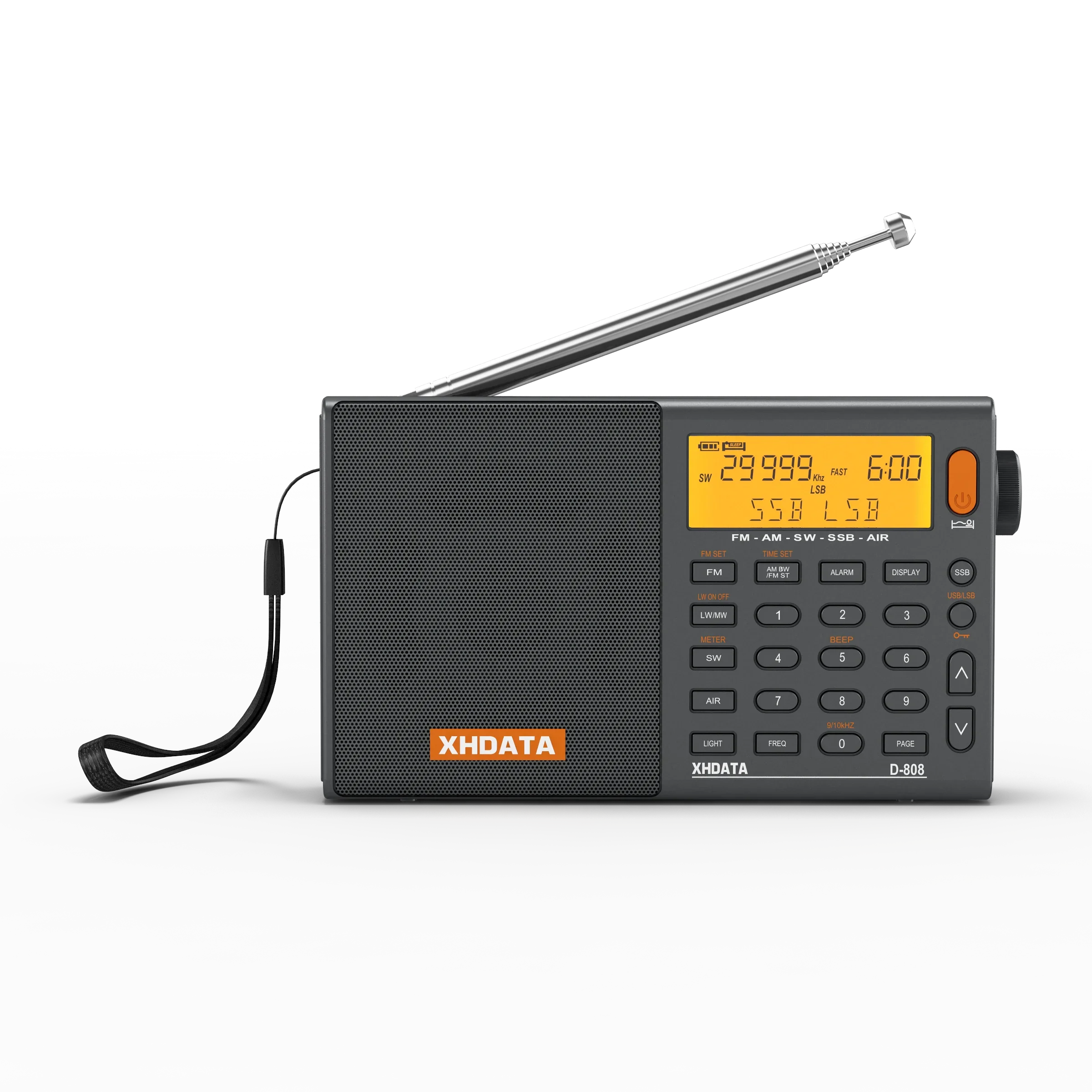 Full Band AM/FM/SW/MW Radio Receiver Grey