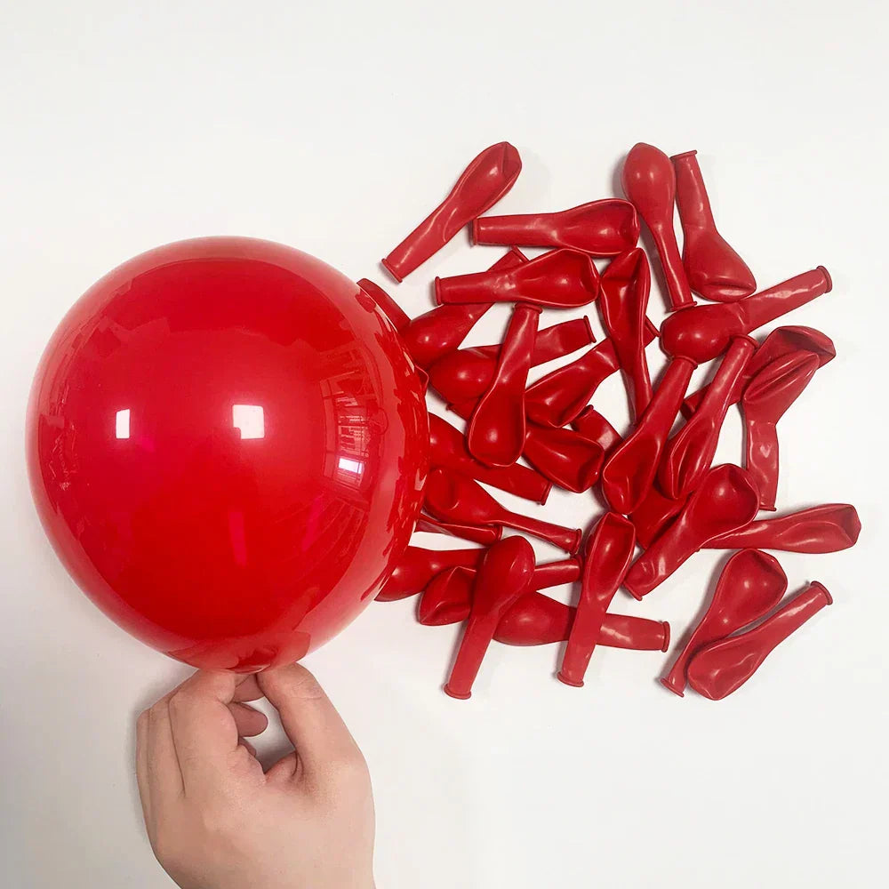Vibrant Red and Black Balloon Garland Arch Kit with Confetti Balloons - Color: No. 6