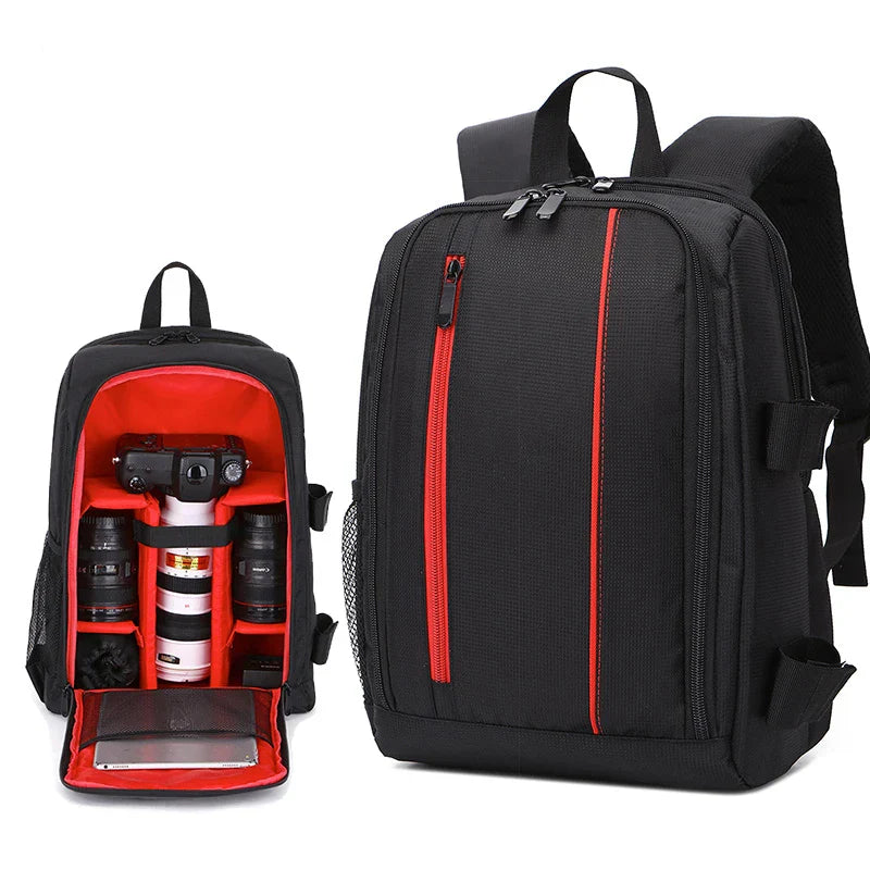 Multi-functional Waterproof Camera Backpack Red