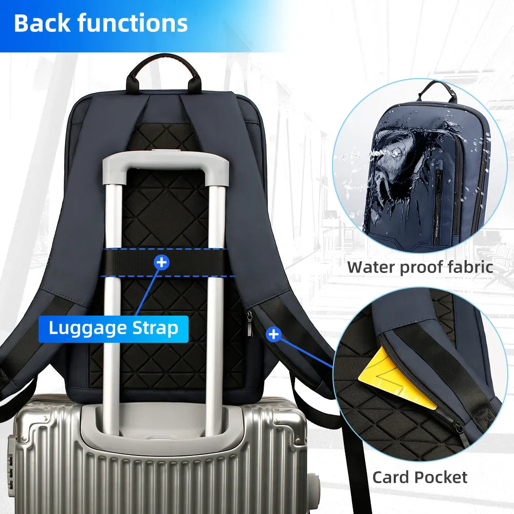 15.6-Inch Waterproof Laptop Backpack Blue