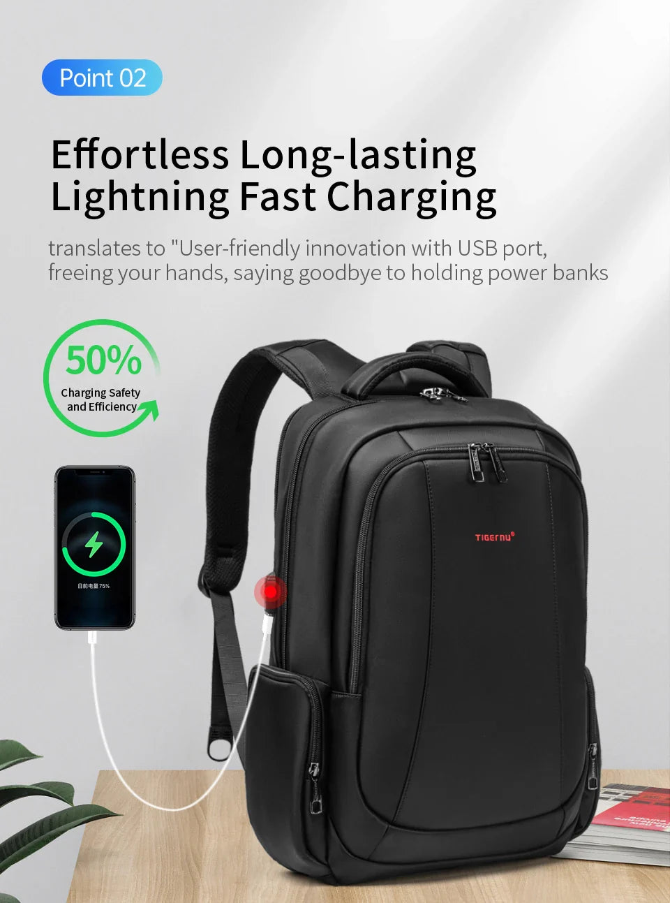 Anti-Theft Laptop Backpack Black