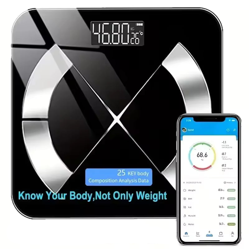 Bluetooth Smart Body Fat Scale Black