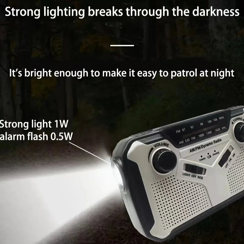 Solar Emergency Radio 4000mAh Grey
