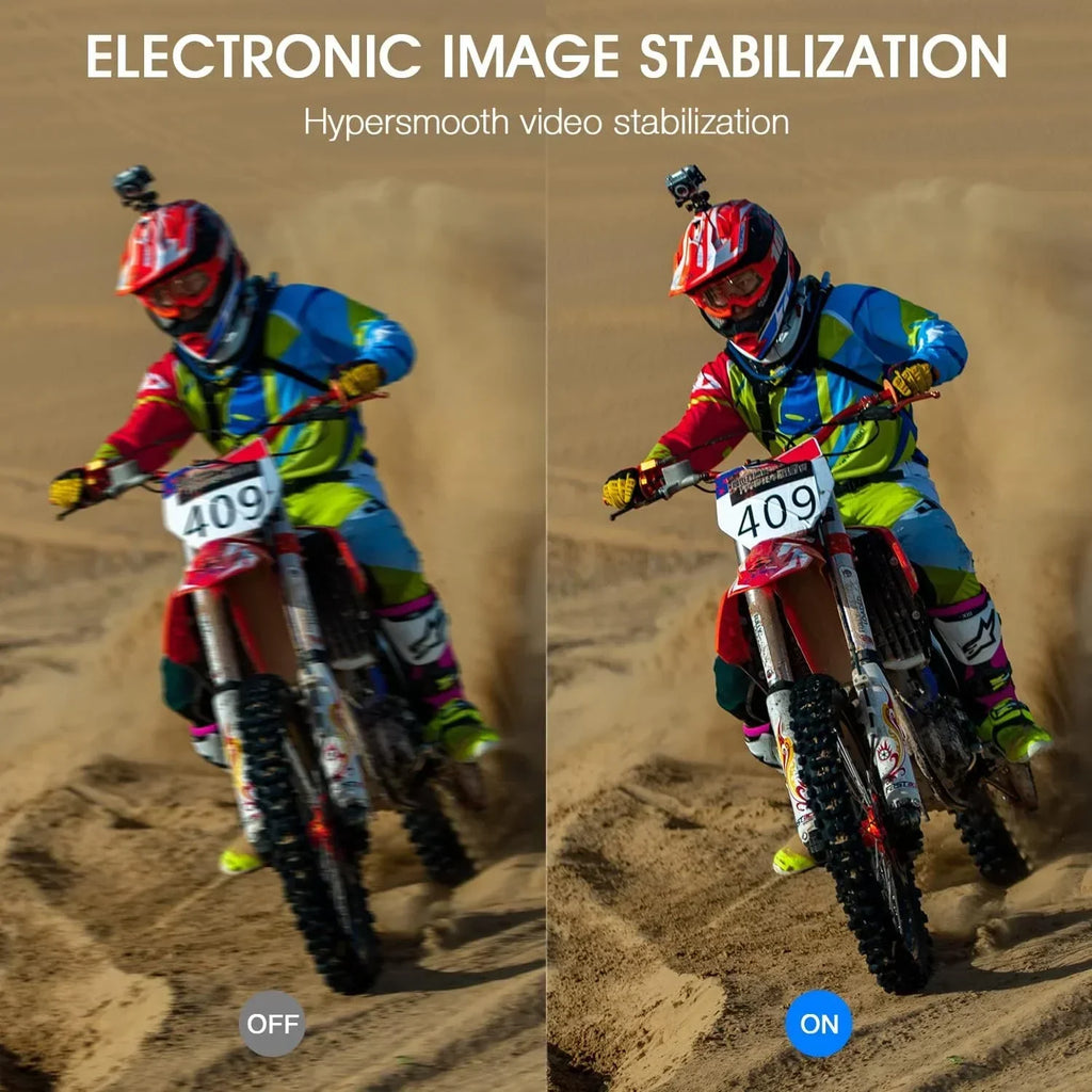5K Action Camera Dual Screen 60FPS 4K Sports Cam Black