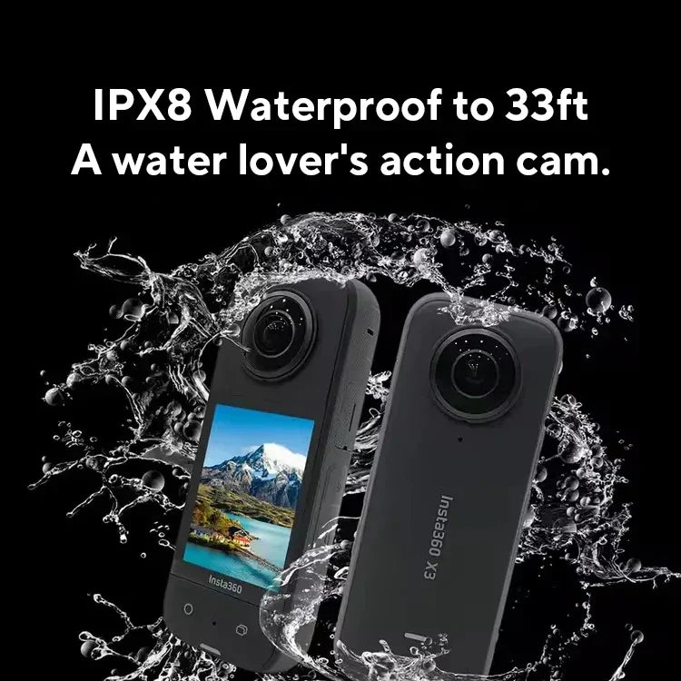 Action Camera  8K Video Dual Image Stabilization Black