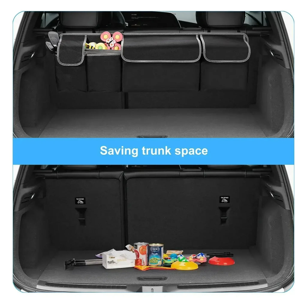 Car Trunk And Backseat Organizer Multi Use Oxford Storage Bag Black