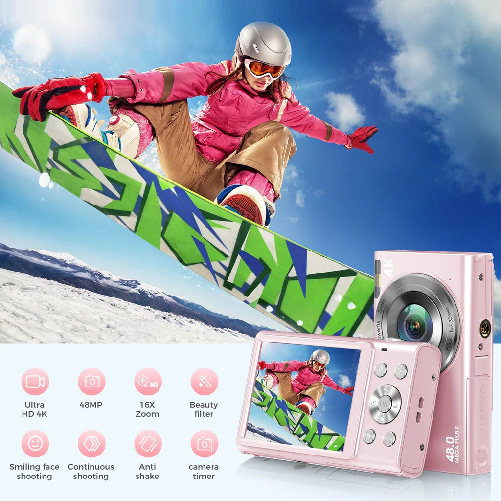 Digital Camera with Autofocus Pink