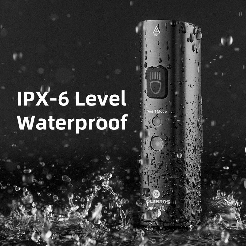 1000LM Smart Bike Headlight Vibration Light Sensing Black