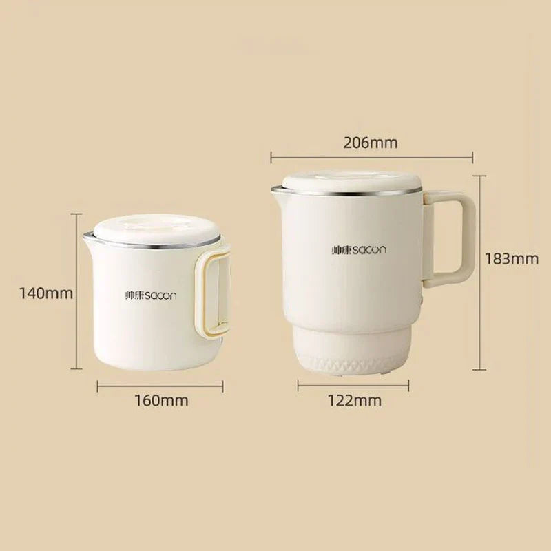 3-in-1 Portable Foldable Electric Cooker Mini Rice Cooker White