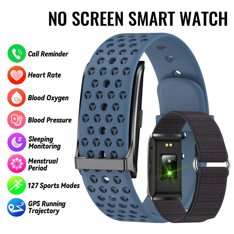 No-Screen Smart Bracelet with Heart Rate Blue