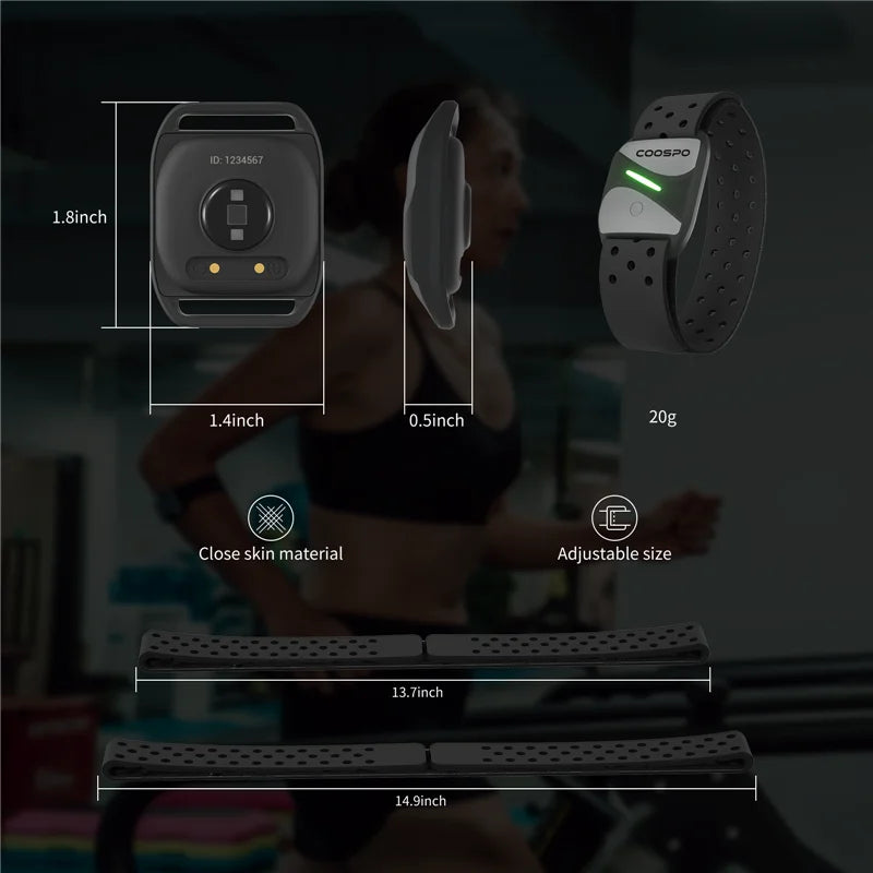 Optical Heart Rate Monitor Armband Bluetooth 5.0 & ANT+ Black