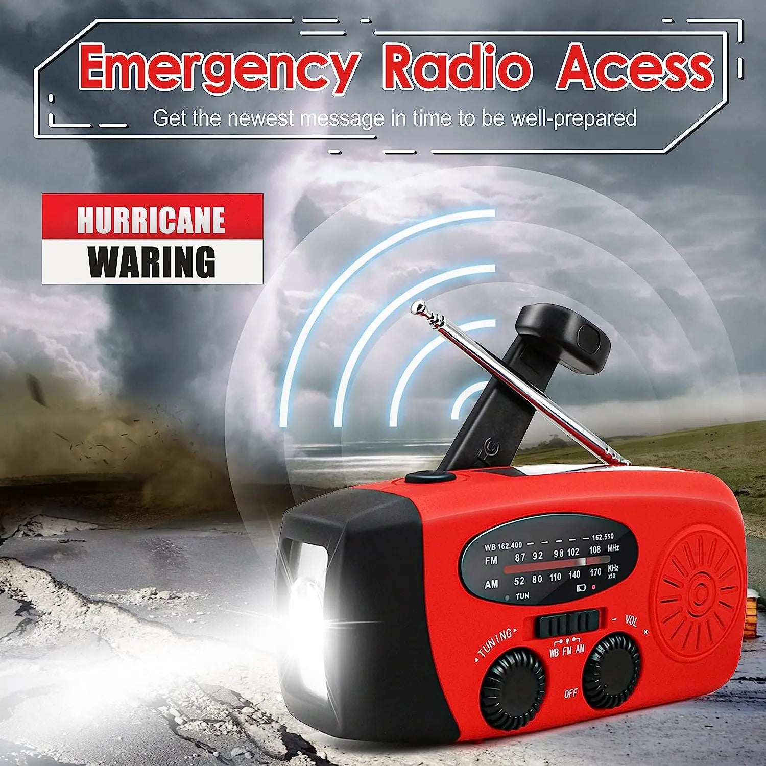 Solar Powered Camping Light With AM/FM Radio