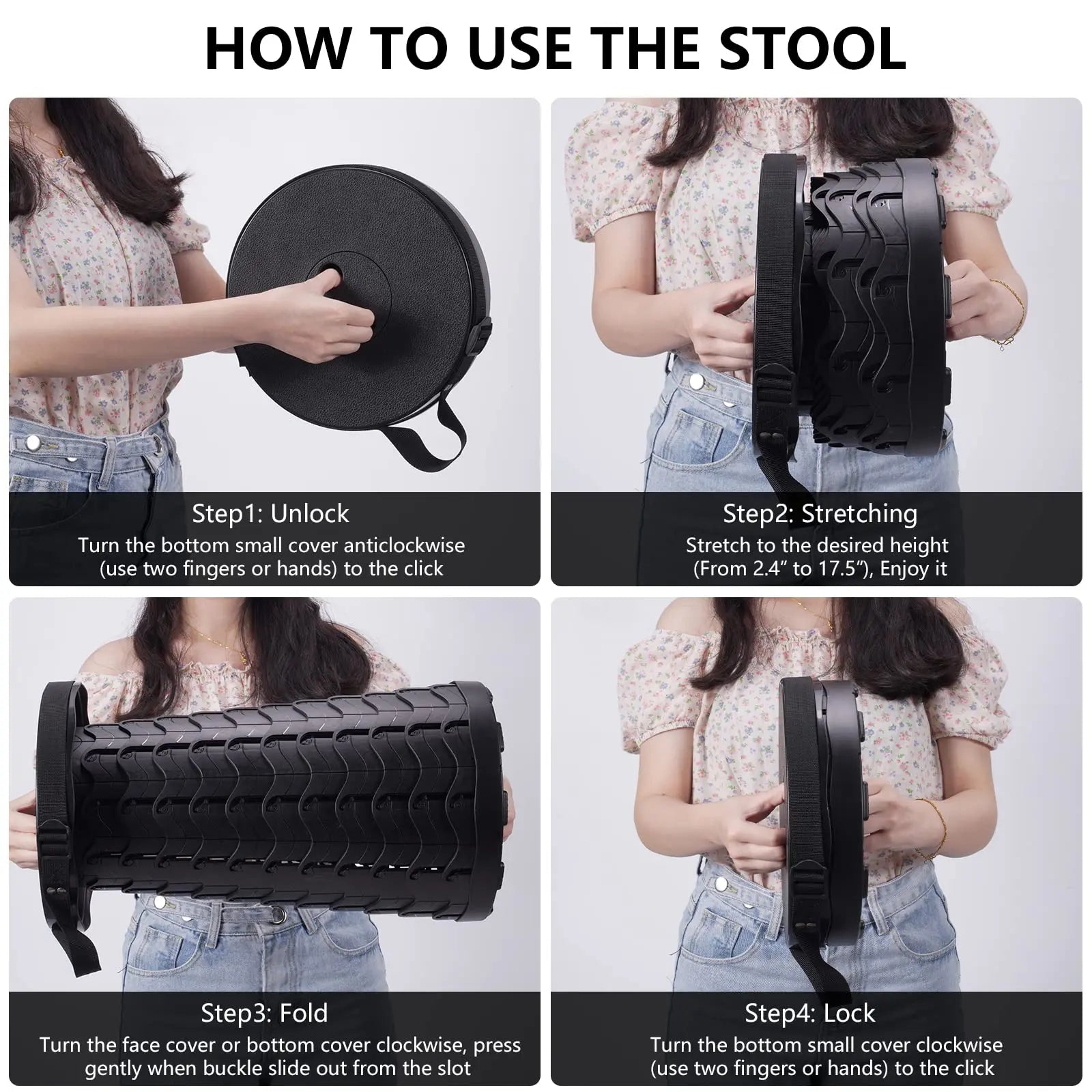 Portable Collapsible Telescopic Stool