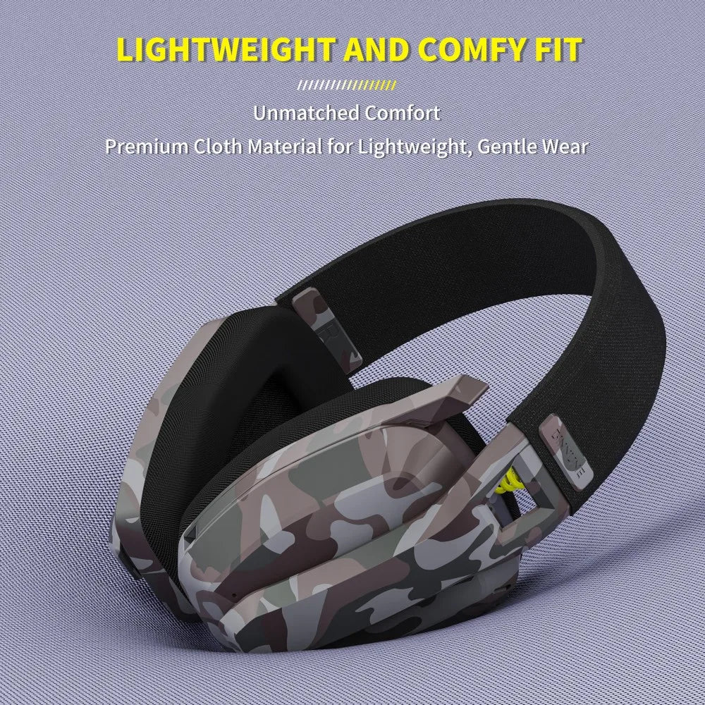 Wireless Gaming Headset with Mic Camouflage