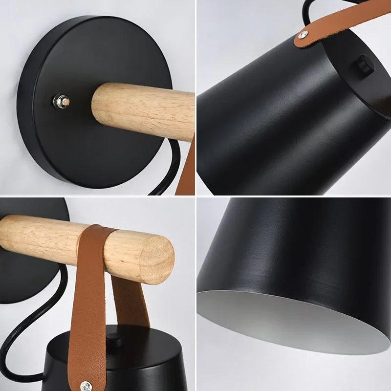Nordic Modern Wooden Wall Lamp