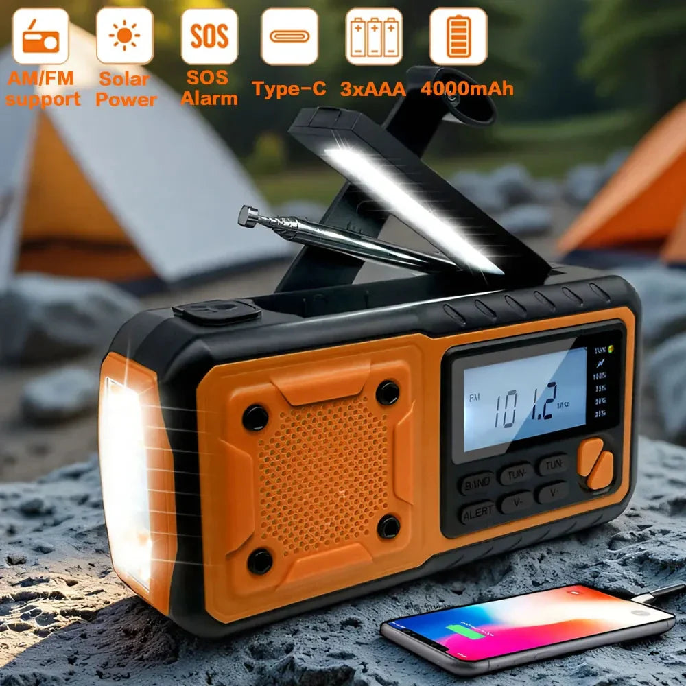 Portable Emergency Solar Power Radio Yellow