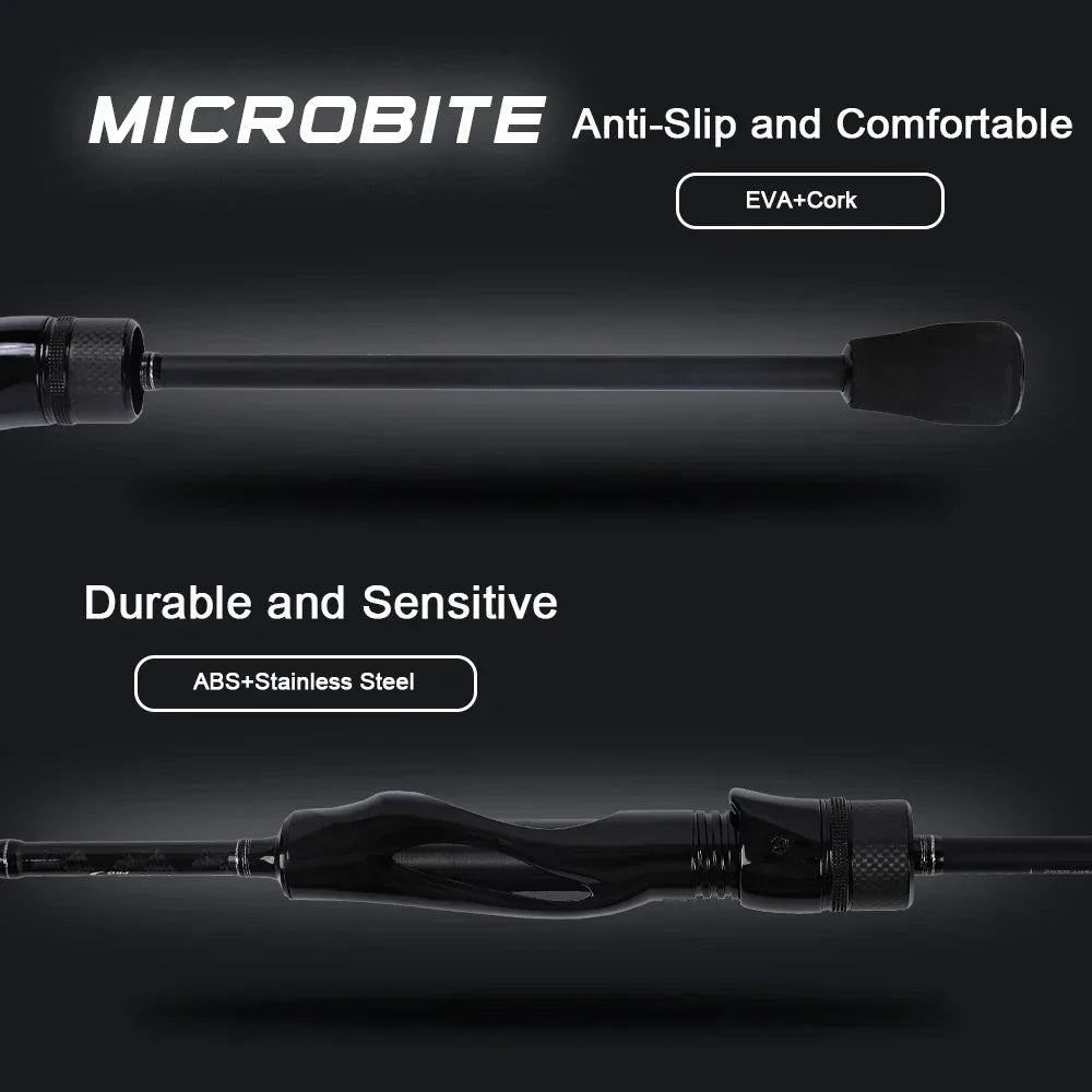 2.2M Fast Action Spinning Rod Light Carbon Lure Rod Black
