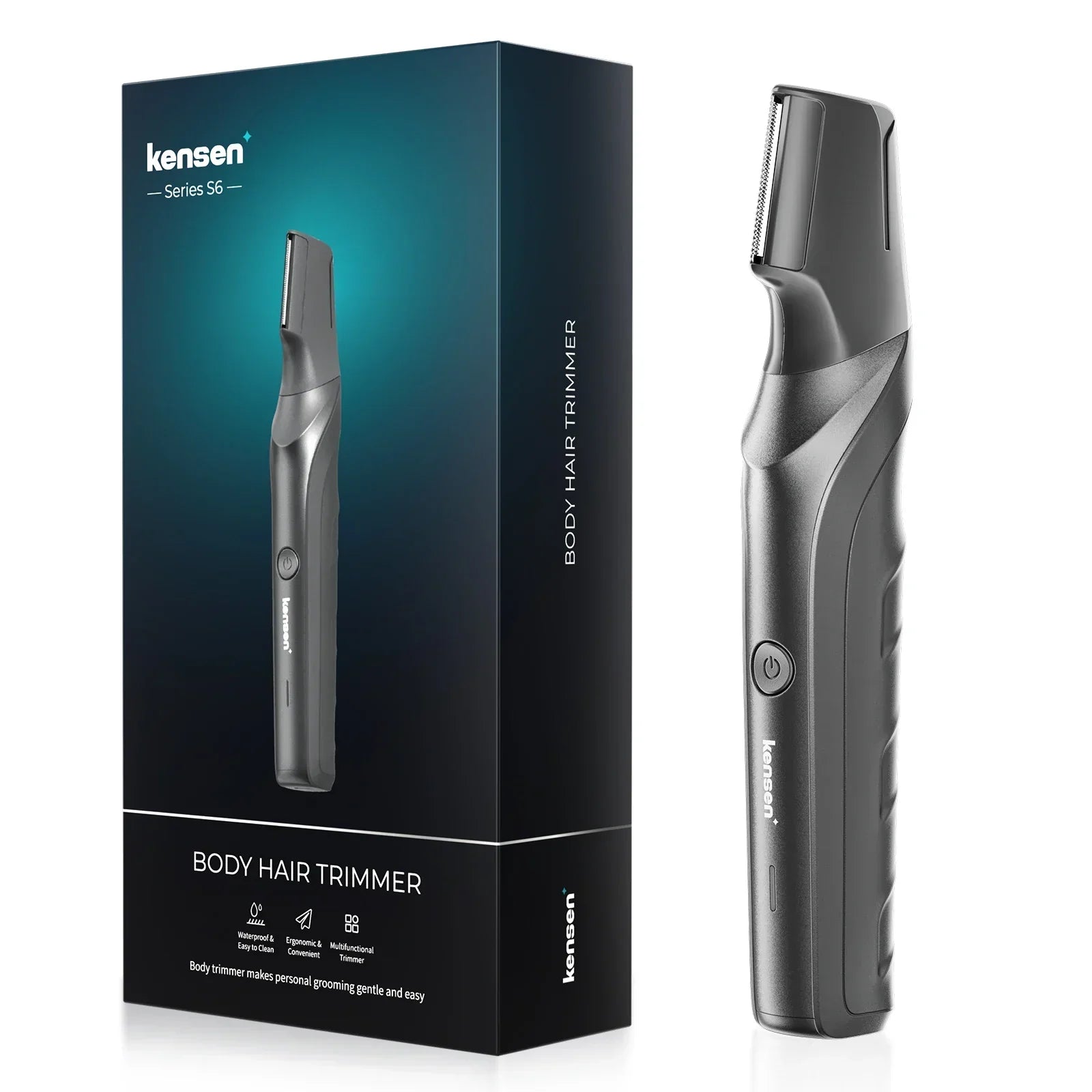 Electric Body Hair Trimmer IPX5 Waterproof Groomer Clipper Black