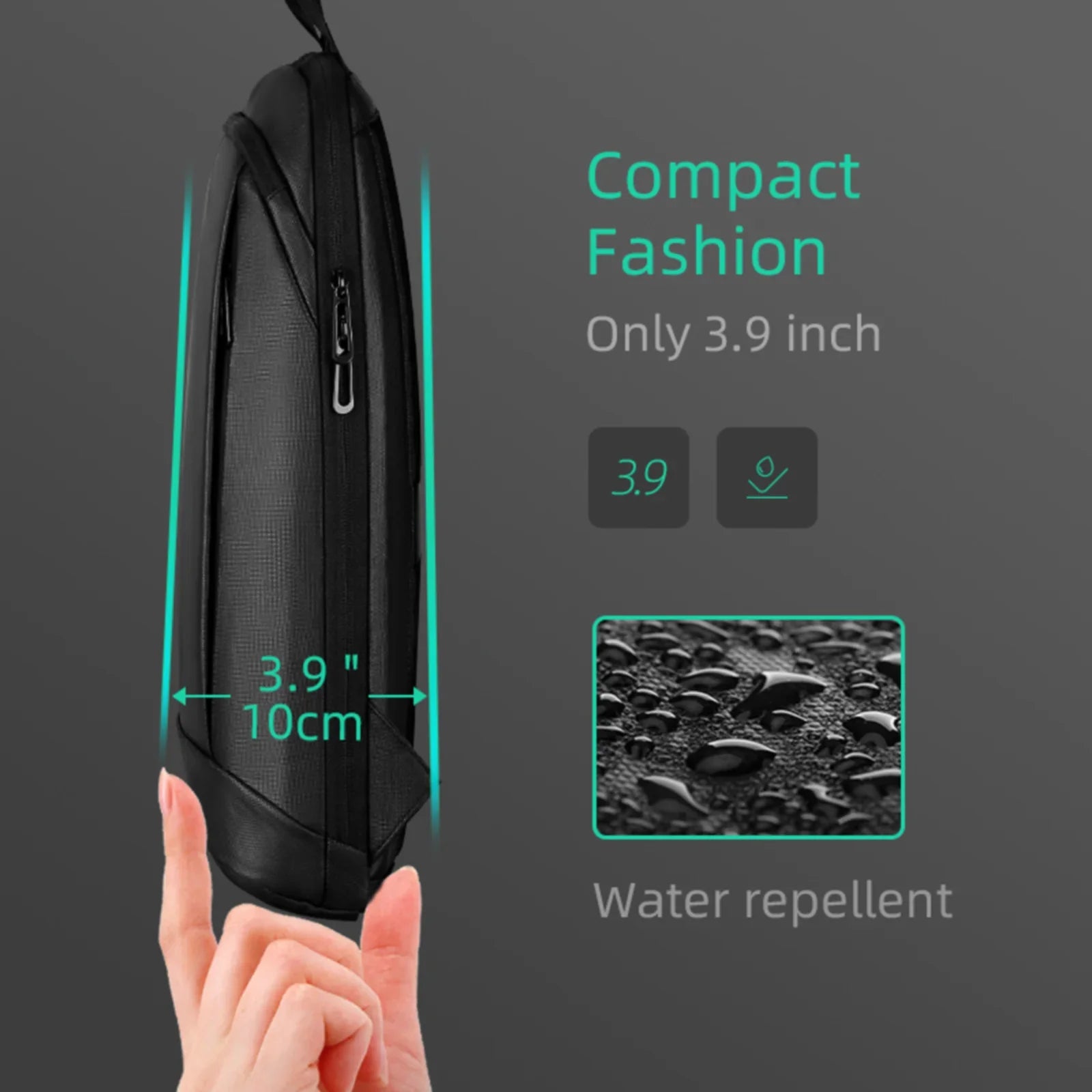 Thin Laptop Backpack Black