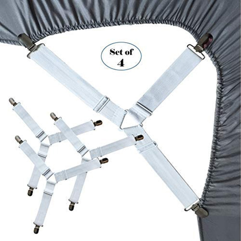 4Pcs/Set Elastic Bed Sheet Grippers Belt