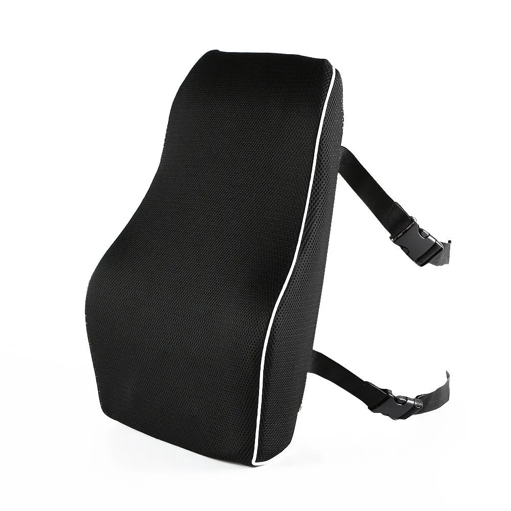 Memory Foam Lumbar Support Pillow Ergonomic Back Cushion Black