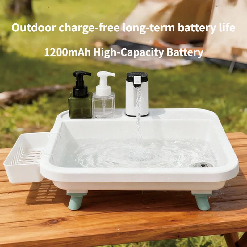Portable Camping Sink – Foldable Outdoor Sink with Electric Water Pump