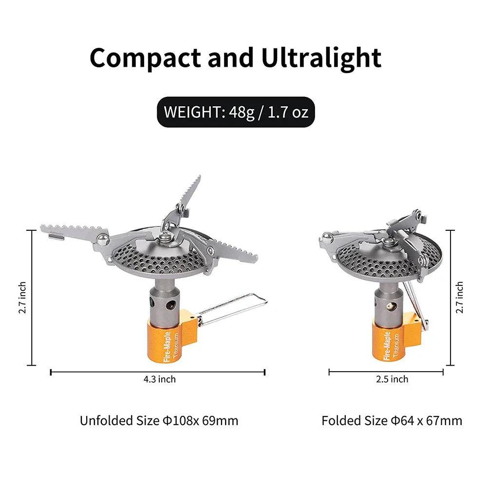 Mini Titanium Camping Stove Silver