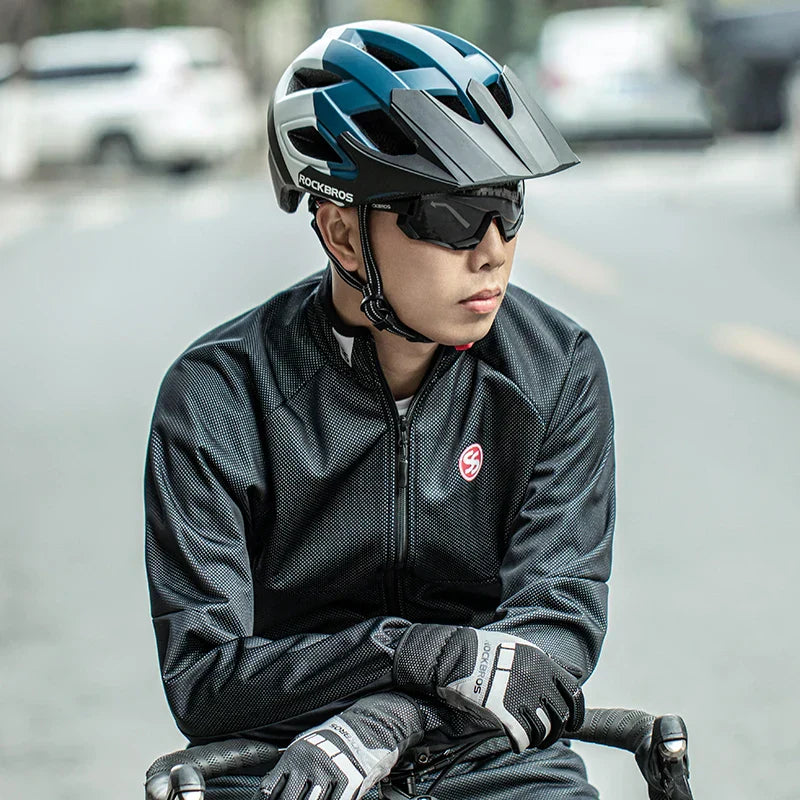 Breathable Shockproof Cycling Safety Helmet Blue White