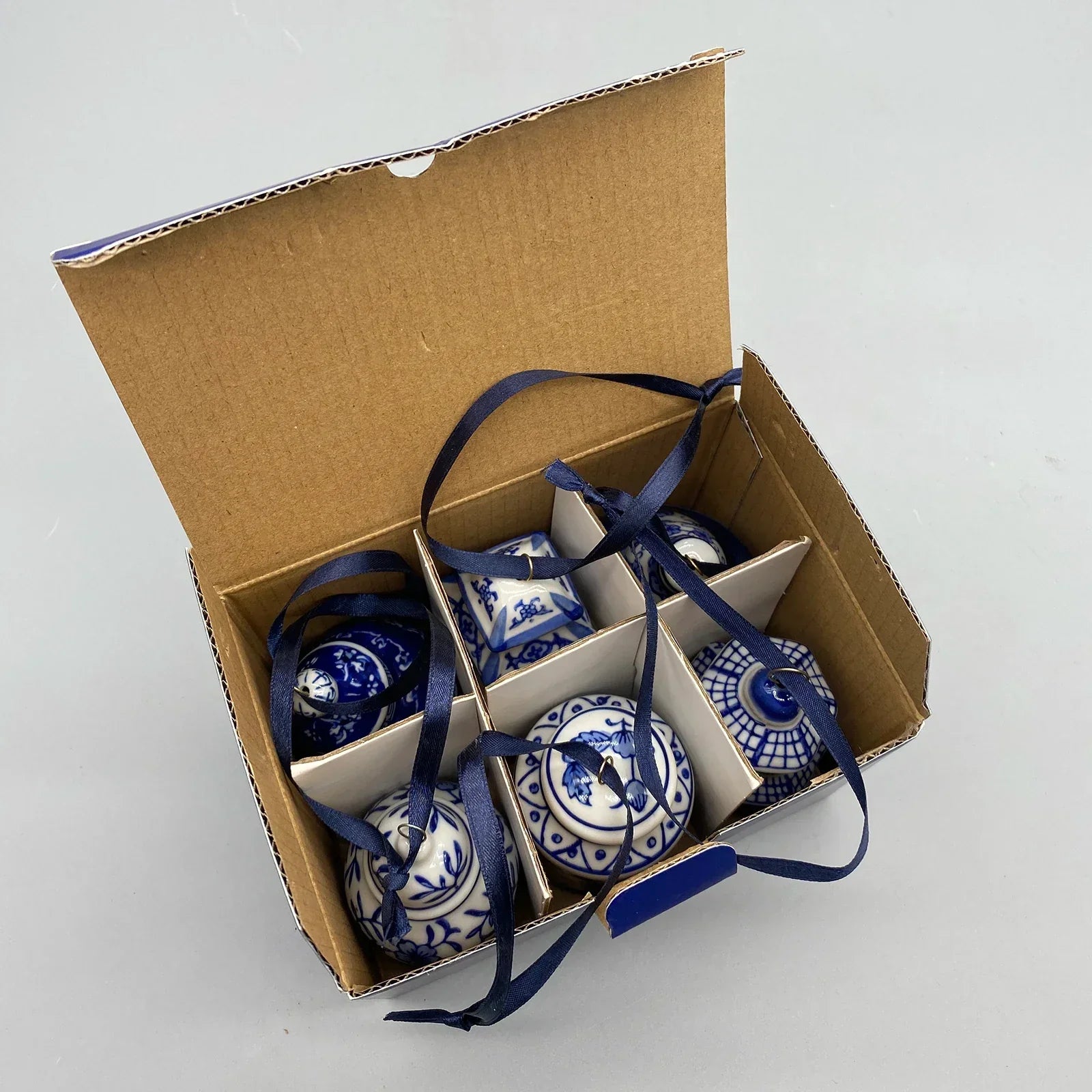 Set Of 6 Ceramic Hanging Ornaments