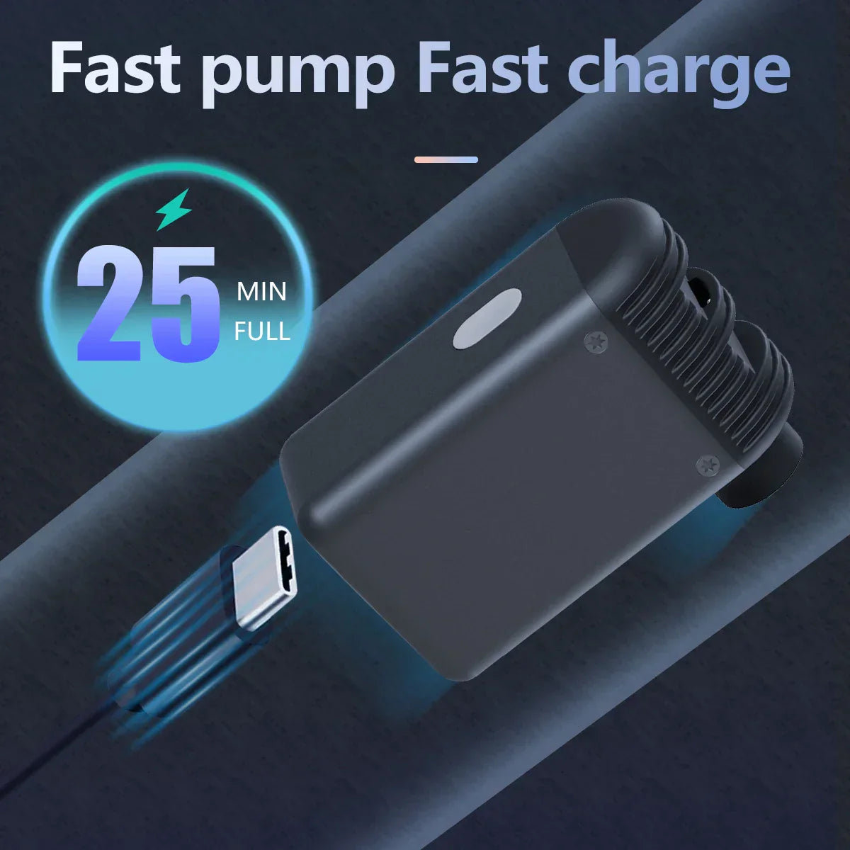 A2 Mini Portable Electric Bike Pump Cordless Aluminum Air Inflator Black