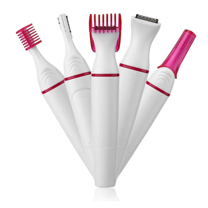 5 in 1 Electric Epilator for Women Painless Hair Remover & Shaver White