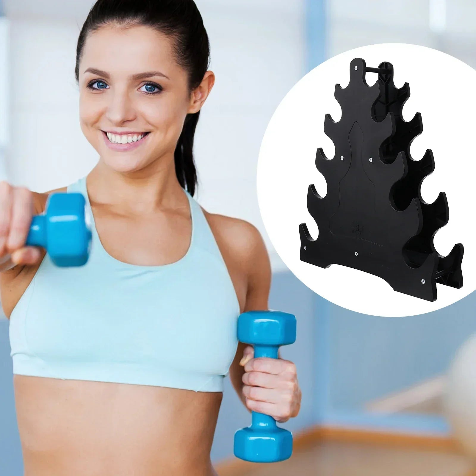 Triangle Fitness Rack - Dumbbell & Kettlebell Storage Stand