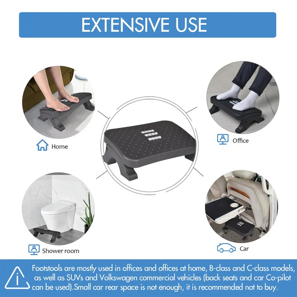 Ergonomic Under Desk Footrest with Massage Rollers