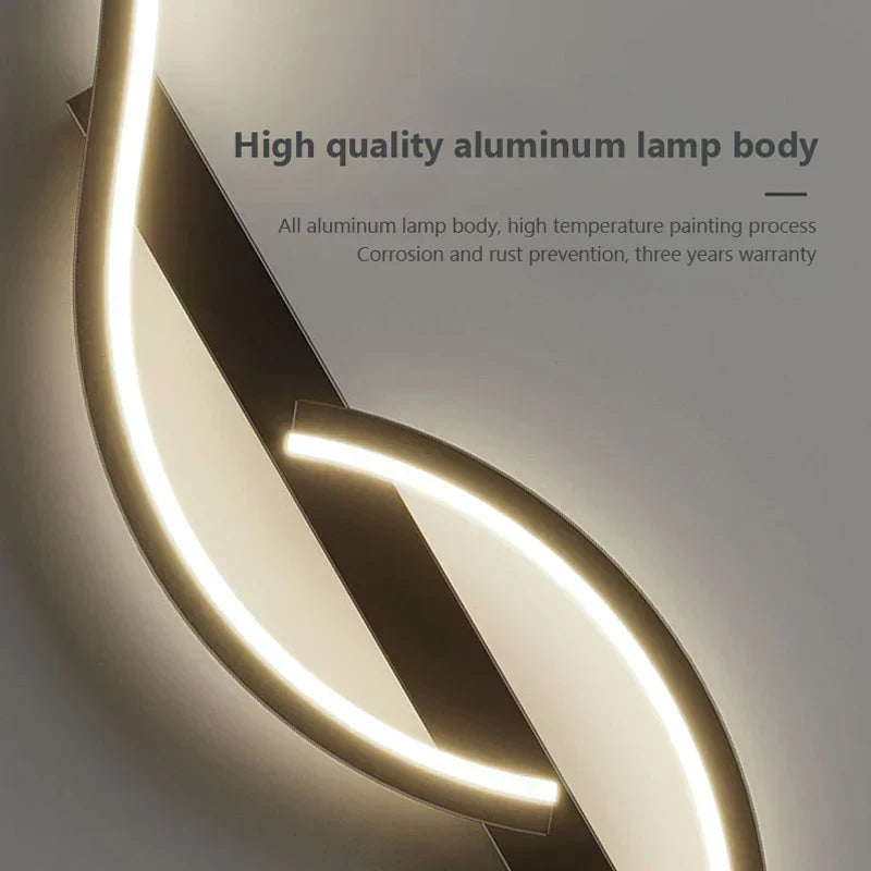 Minimalist LED Wall Lamp - Long Strip Sconces, Black, 100cm