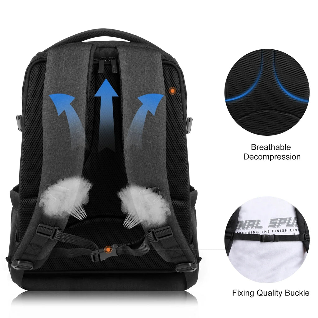 Dual Shoulder Camera Backpack with Rain Cover Black