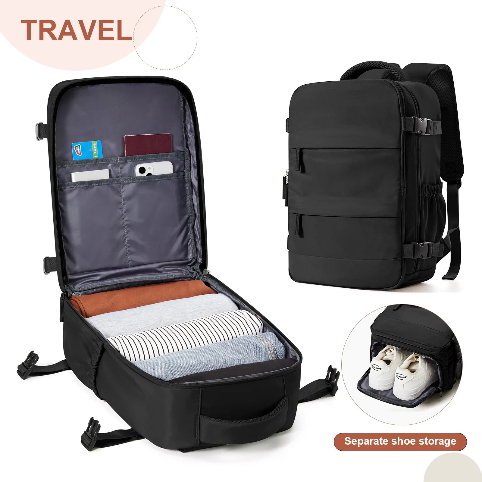 Laptop Backpack Airline-Approved Black