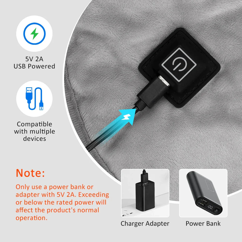 Electric Neck & Shoulder Heating Pad Wrap with Adjustable Heat Settings