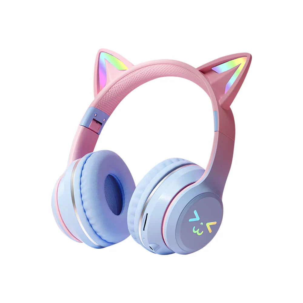 Cat Ear Wireless Bluetooth Headphone Blue