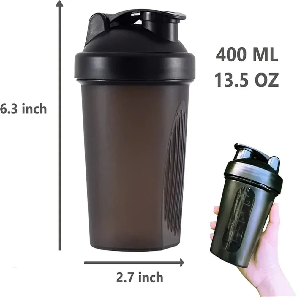400ml Shaker Bottle with Mixing Ball Black