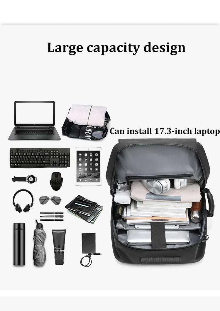 50L Travel Backpack Anti-Theft Design Black